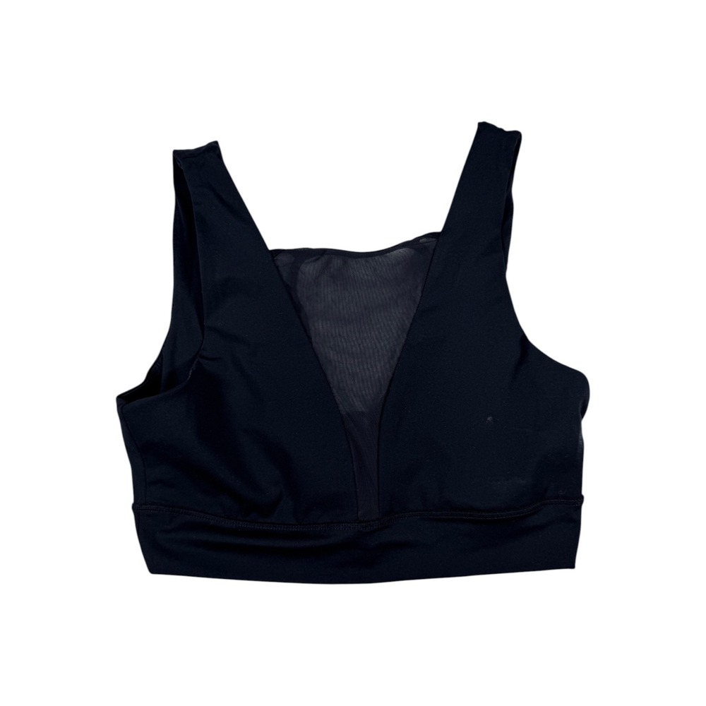 La Kottee Los Angeles Womens Black Mesh V-Neck Sports Bra Size Large‎ Activewear